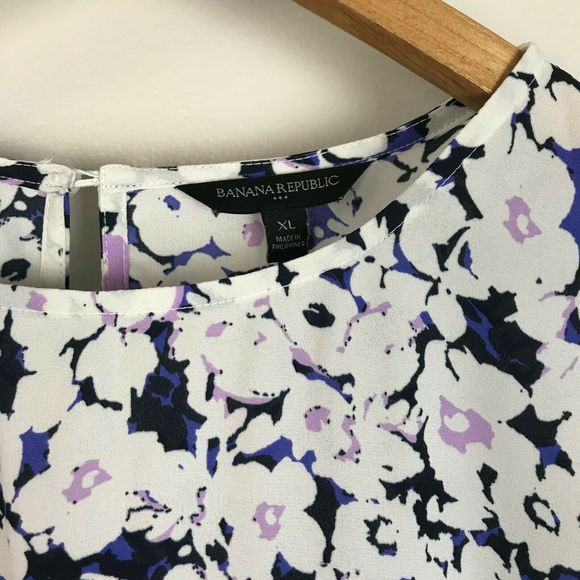 Banana Republic Purple Floral Print Blouse - Picture 6 of 7
